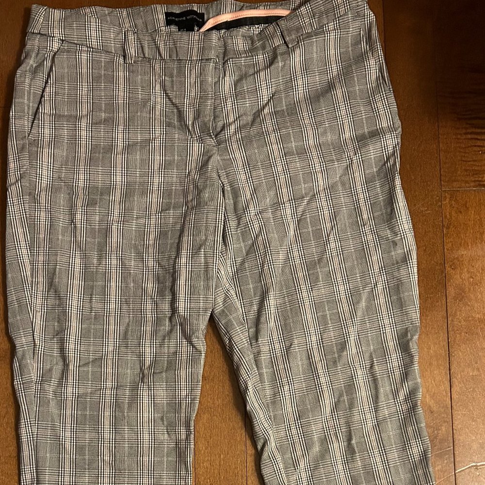 Grey and pink plaid pants